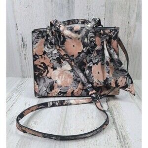 Anne Klein Crossbody Hand Bag Purse Scarf Small Tote Floral Removable Adj Strap